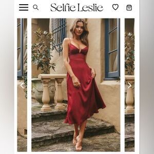 Red Self Leslie Cami Strap Midi Dress Size XL